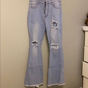 Stretch Flare Bottom Jeans